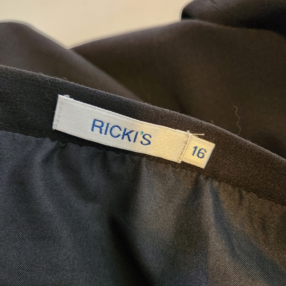 Rickis Black Flutter Pencil Skirt Office Minimalist High Waisted Rise Dressy - Picture 8 of 9